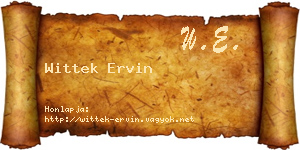 Wittek Ervin névjegykártya