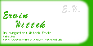 ervin wittek business card